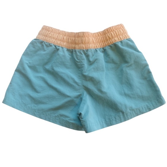 Patagonia Kids Baggies Shorts Size Small Recycled Nylon Aqua Peach NetPlus - Picture 2 of 7